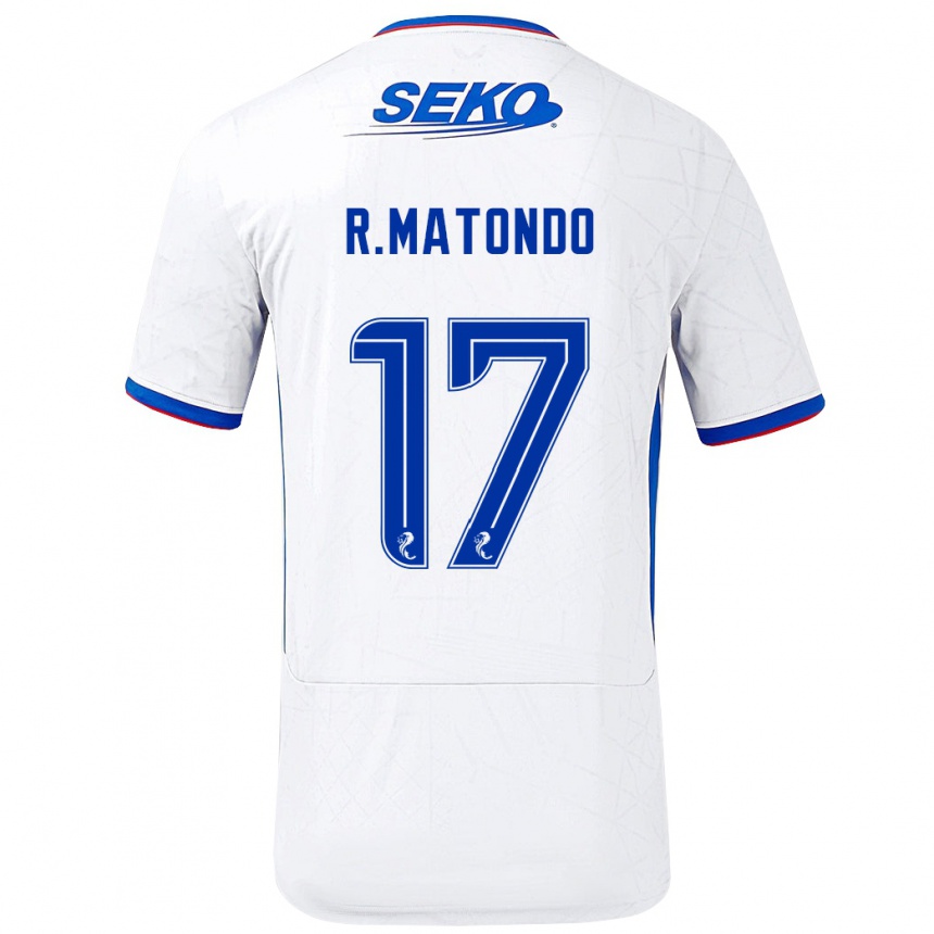 Niño Fútbol Camiseta Rabbi Matondo #17 Blanco Azul 2ª Equipación 2024/25 Argentina