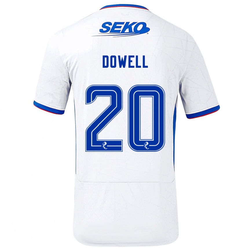 Niño Fútbol Camiseta Kieran Dowell #20 Blanco Azul 2ª Equipación 2024/25 Argentina