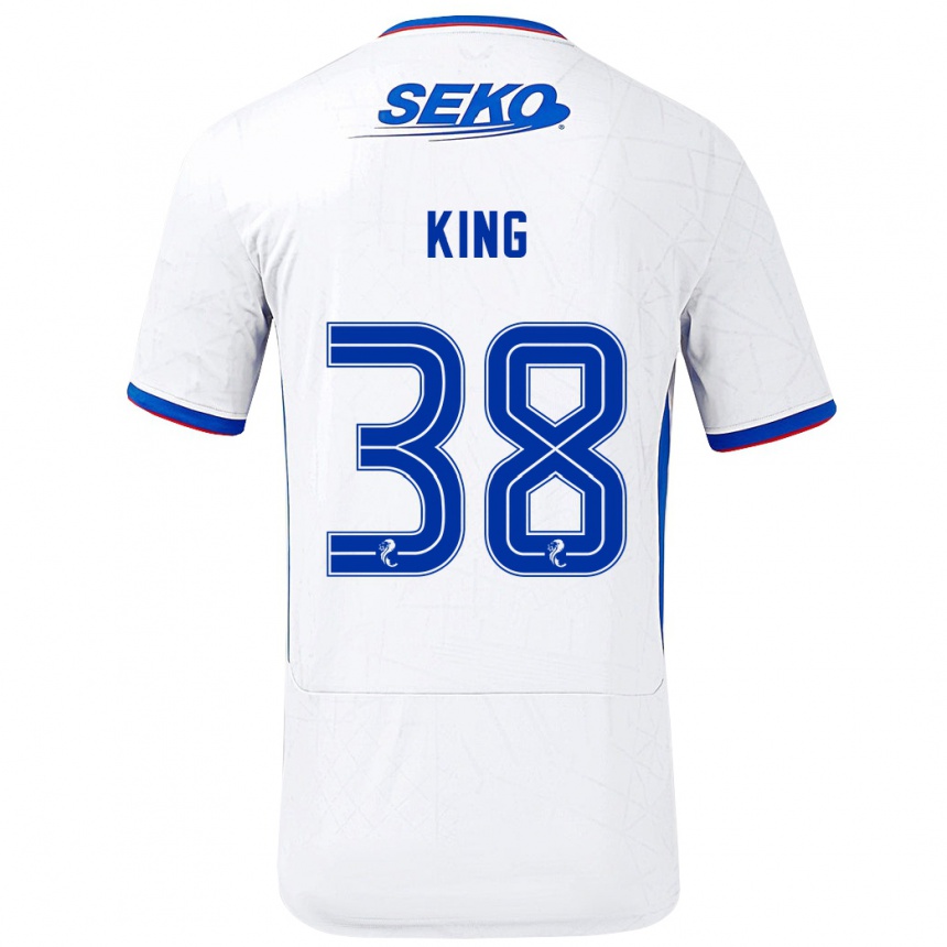 Niño Fútbol Camiseta Leon King #38 Blanco Azul 2ª Equipación 2024/25 Argentina