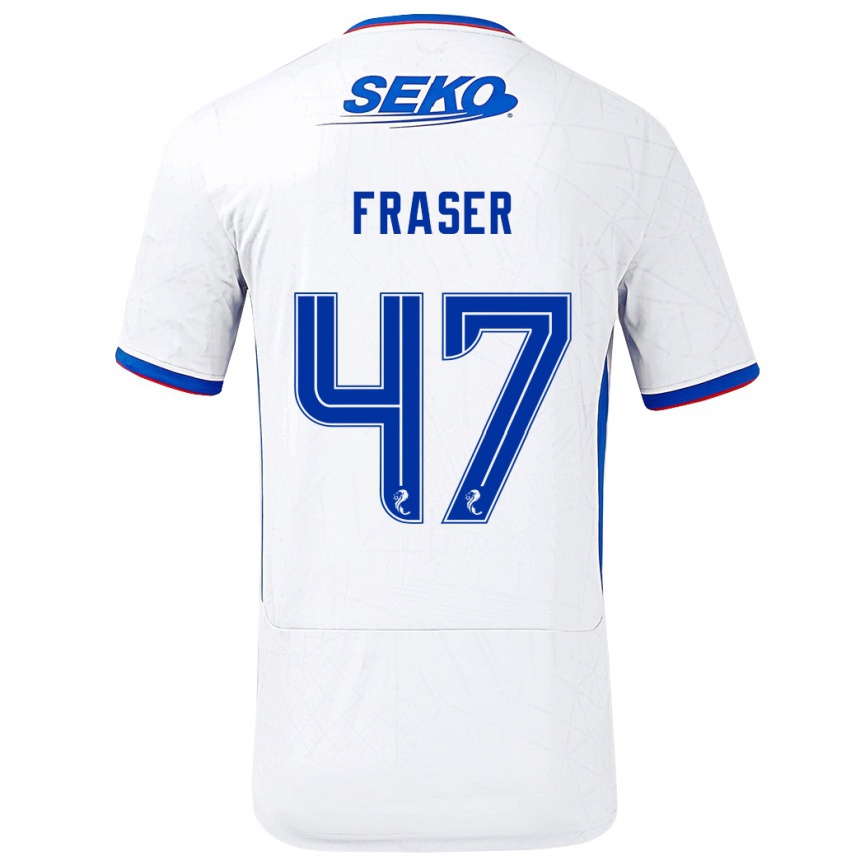 Niño Fútbol Camiseta Robbie Fraser #47 Blanco Azul 2ª Equipación 2024/25 Argentina