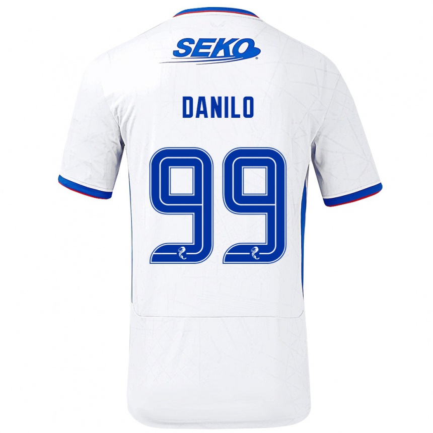 Niño Fútbol Camiseta Danilo #99 Blanco Azul 2ª Equipación 2024/25 Argentina