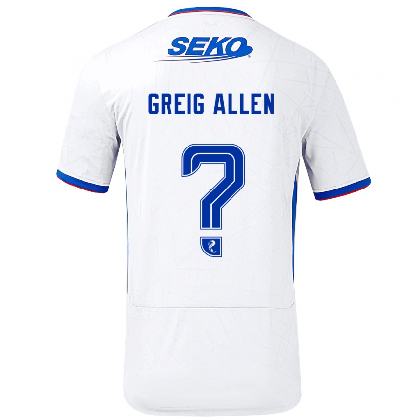 Niño Fútbol Camiseta Greig Allen #0 Blanco Azul 2ª Equipación 2024/25 Argentina