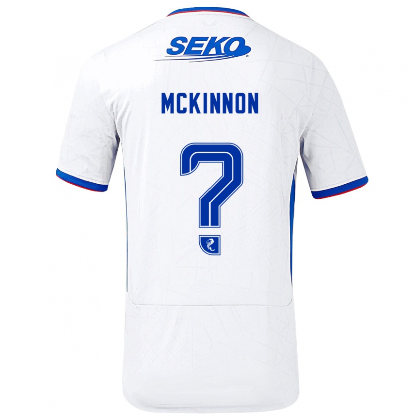 Niño Fútbol Camiseta Cole Mckinnon #0 Blanco Azul 2ª Equipación 2024/25 Argentina