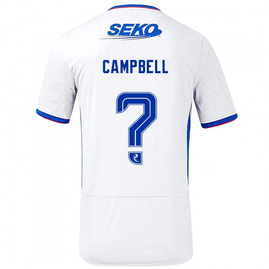 Niño Fútbol Camiseta Connor Campbell #0 Blanco Azul 2ª Equipación 2024/25 Argentina