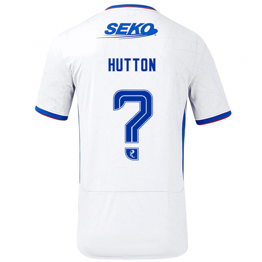 Niño Fútbol Camiseta Zander Hutton #0 Blanco Azul 2ª Equipación 2024/25 Argentina