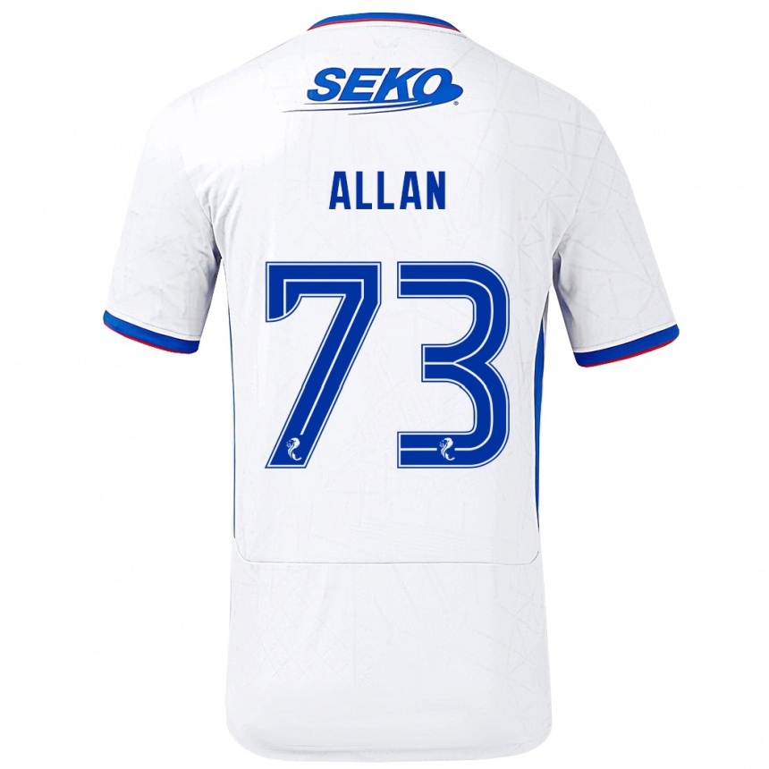 Niño Fútbol Camiseta Connor Allan #73 Blanco Azul 2ª Equipación 2024/25 Argentina