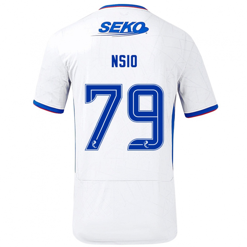 Niño Fútbol Camiseta Paul Nsio #79 Blanco Azul 2ª Equipación 2024/25 Argentina