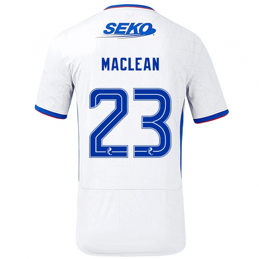 Niño Fútbol Camiseta Kirsty Maclean #23 Blanco Azul 2ª Equipación 2024/25 Argentina