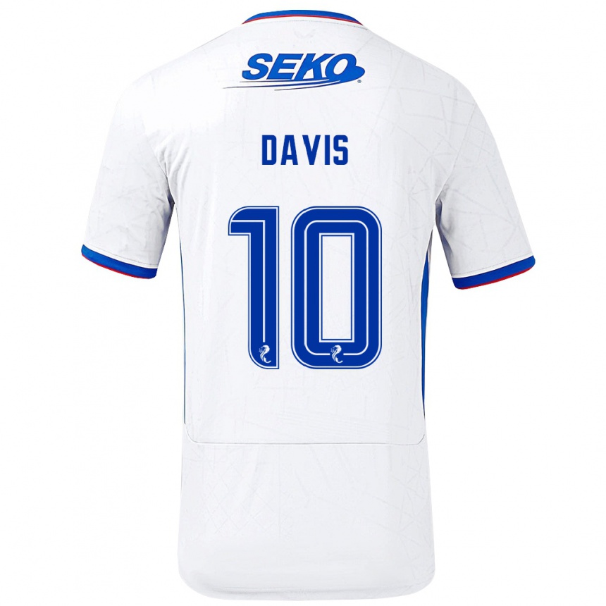 Niño Fútbol Camiseta Steven Davis #10 Blanco Azul 2ª Equipación 2024/25 Argentina