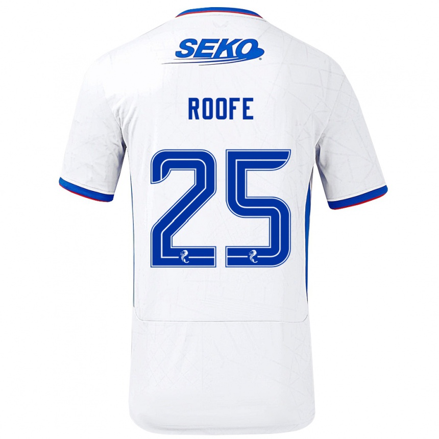 Niño Fútbol Camiseta Kemar Roofe #25 Blanco Azul 2ª Equipación 2024/25 Argentina