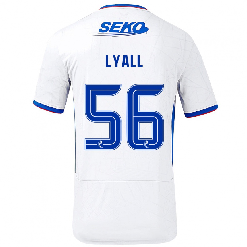 Niño Fútbol Camiseta Arron Lyall #56 Blanco Azul 2ª Equipación 2024/25 Argentina