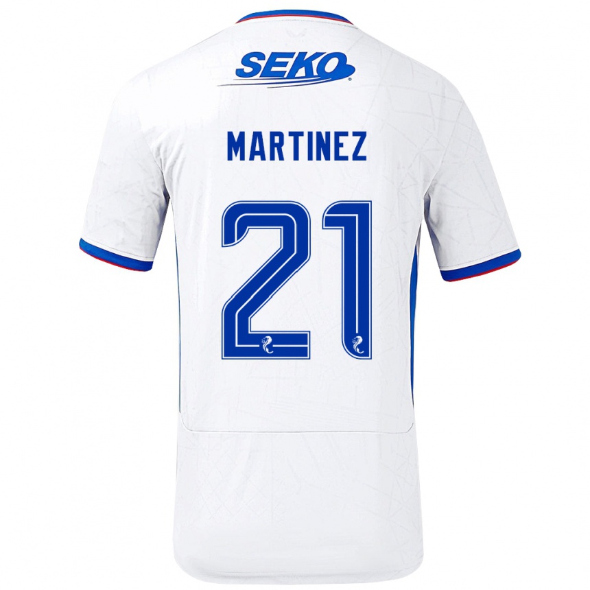 Niño Fútbol Camiseta Lisa Martinez #21 Blanco Azul 2ª Equipación 2024/25 Argentina