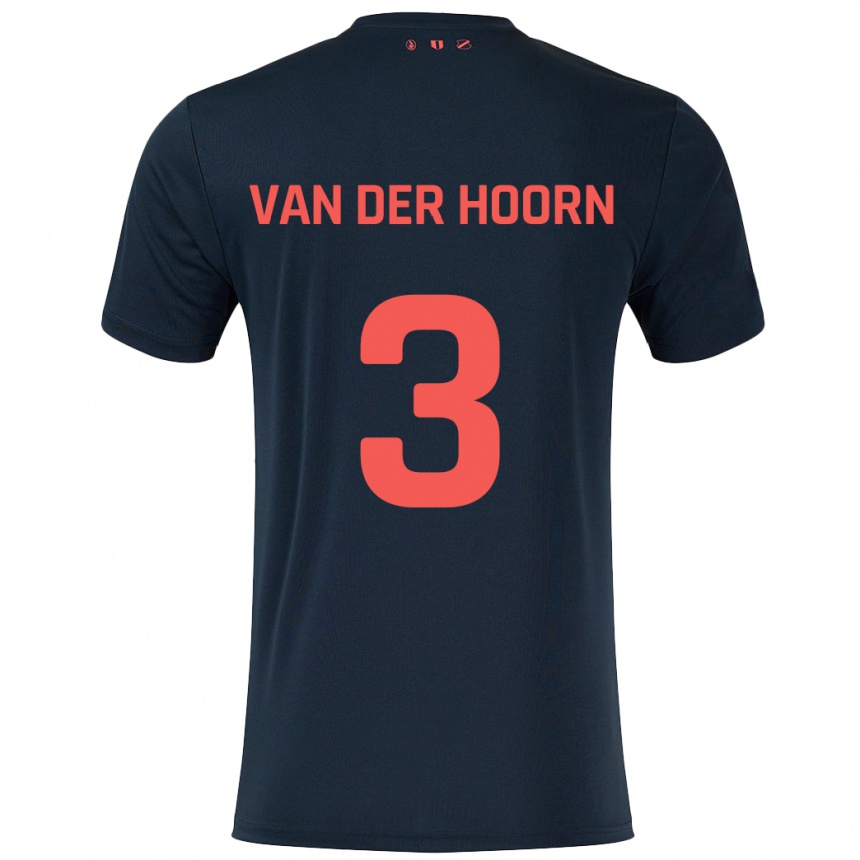 Niño Fútbol Camiseta Mike Van Der Hoorn #3 Negro Rojo 2ª Equipación 2024/25 Argentina