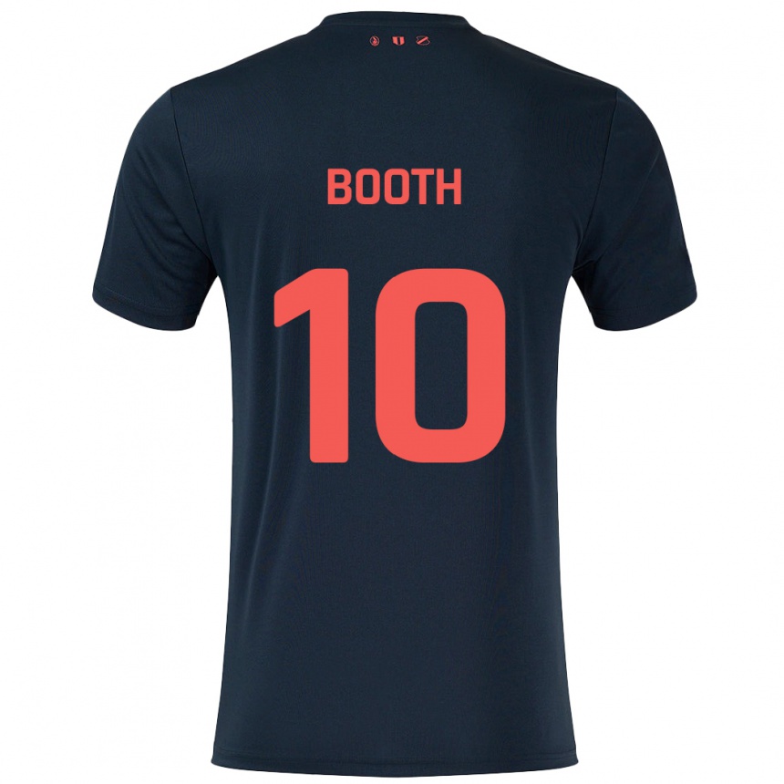 Niño Fútbol Camiseta Taylor Booth #10 Negro Rojo 2ª Equipación 2024/25 Argentina