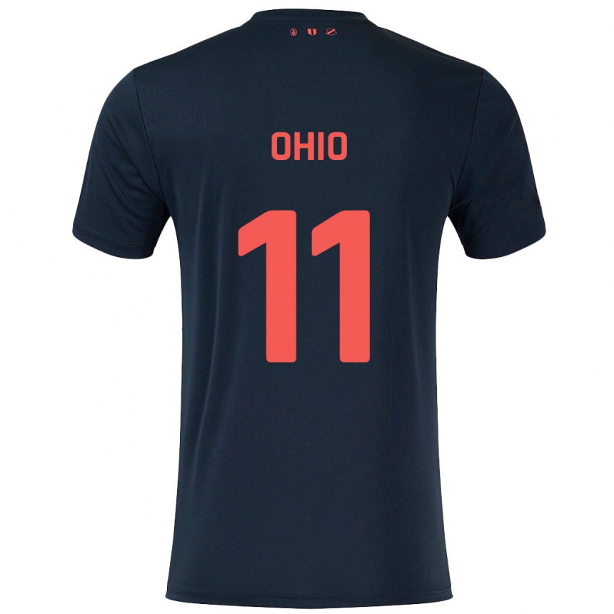 Niño Fútbol Camiseta Noah Ohio #11 Negro Rojo 2ª Equipación 2024/25 Argentina