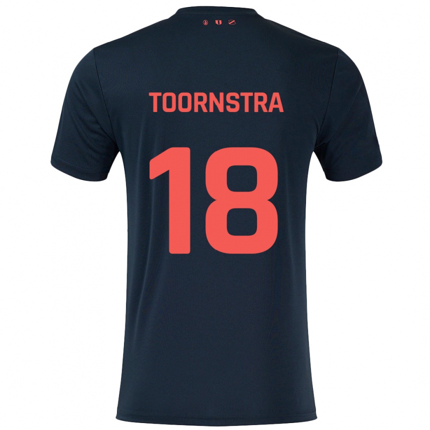 Niño Fútbol Camiseta Jens Toornstra #18 Negro Rojo 2ª Equipación 2024/25 Argentina