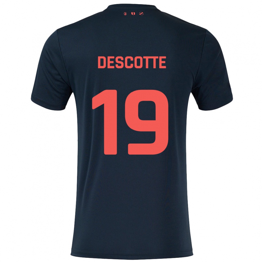 Niño Fútbol Camiseta Anthony Descotte #19 Negro Rojo 2ª Equipación 2024/25 Argentina