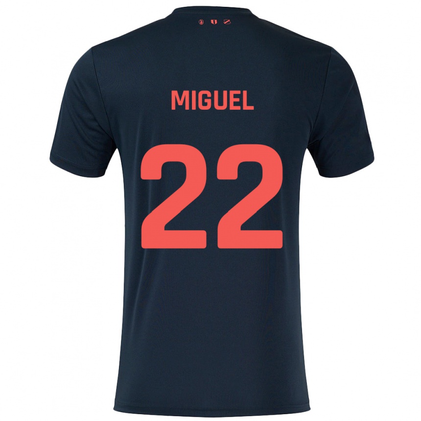 Niño Fútbol Camiseta Miguel Rodríguez #22 Negro Rojo 2ª Equipación 2024/25 Argentina