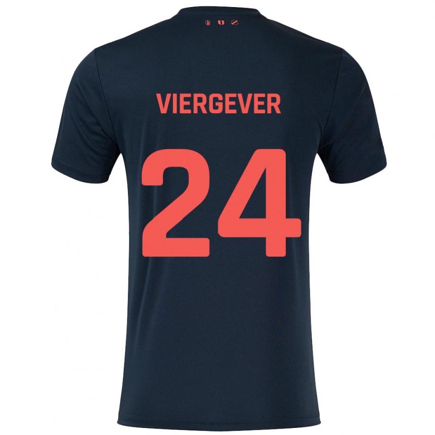 Niño Fútbol Camiseta Nick Viergever #24 Negro Rojo 2ª Equipación 2024/25 Argentina