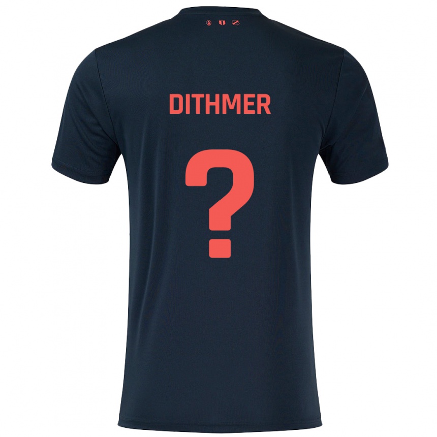 Niño Fútbol Camiseta Andreas Dithmer #0 Negro Rojo 2ª Equipación 2024/25 Argentina