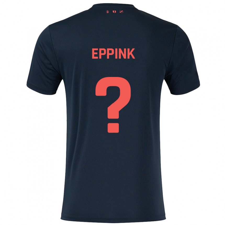 Niño Fútbol Camiseta Mees Eppink #0 Negro Rojo 2ª Equipación 2024/25 Argentina