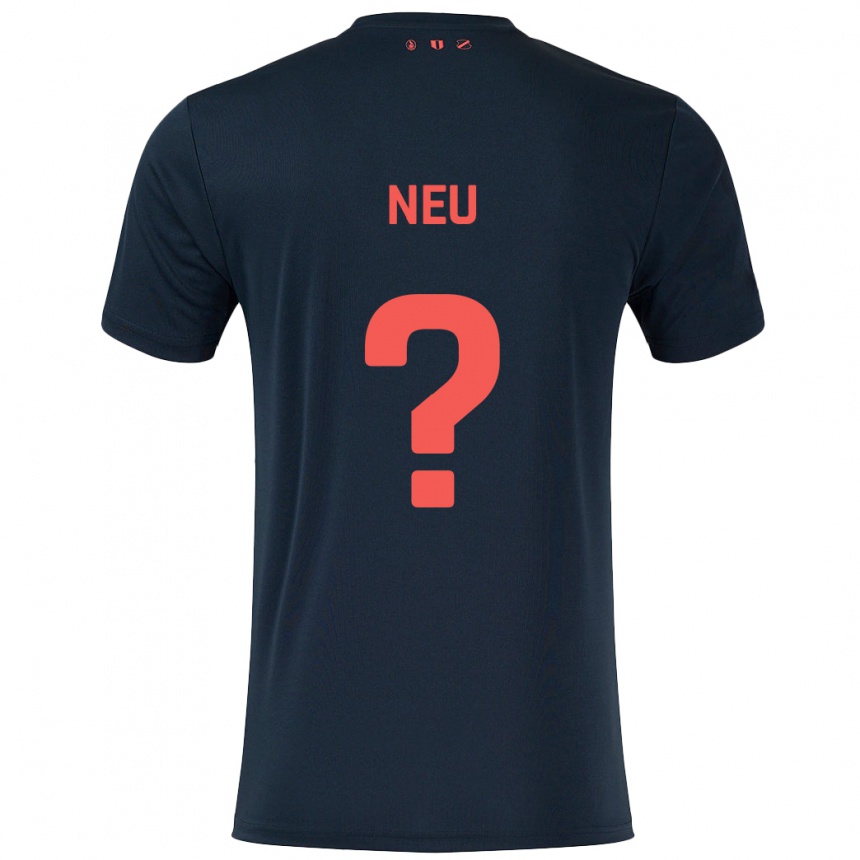 Niño Fútbol Camiseta Luca Neu #0 Negro Rojo 2ª Equipación 2024/25 Argentina