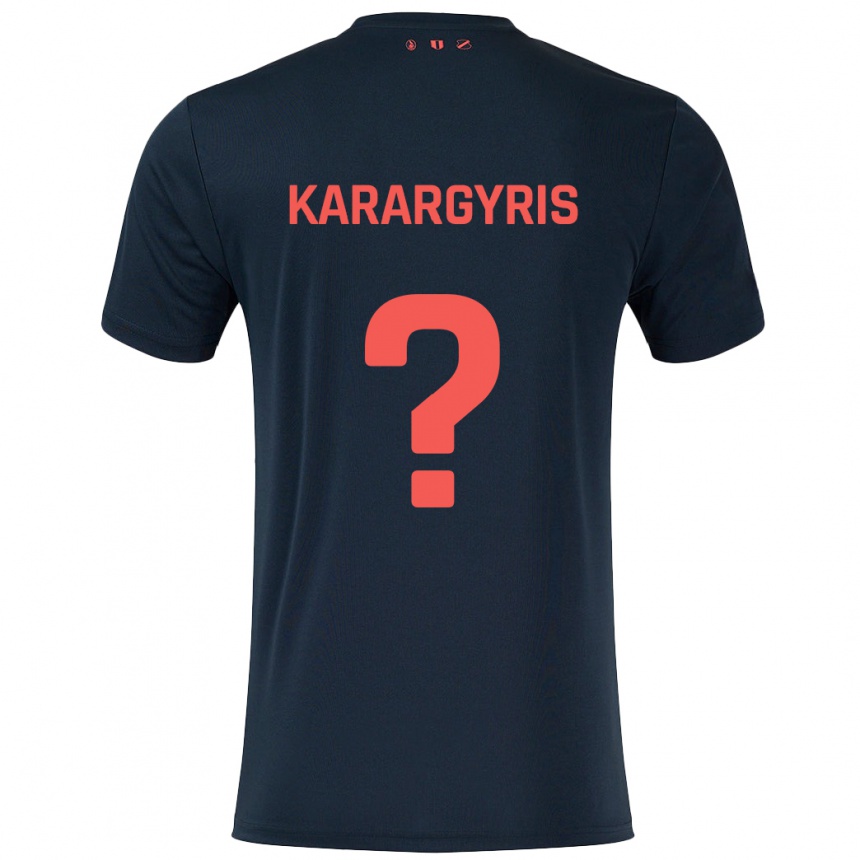 Niño Fútbol Camiseta Zois Karargyris #0 Negro Rojo 2ª Equipación 2024/25 Argentina