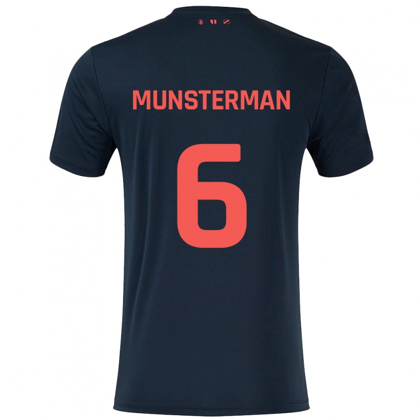 Niño Fútbol Camiseta Marthe Munsterman #6 Negro Rojo 2ª Equipación 2024/25 Argentina