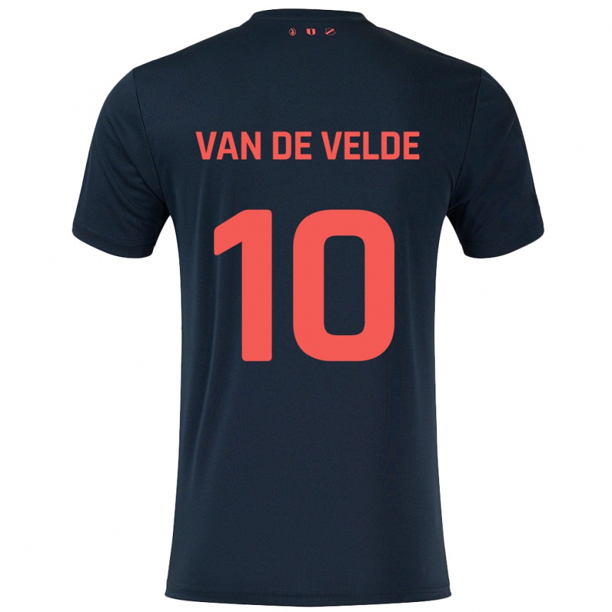 Niño Fútbol Camiseta Senne Van De Velde #10 Negro Rojo 2ª Equipación 2024/25 Argentina