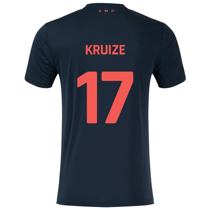 Niño Fútbol Camiseta Elisha Kruize #17 Negro Rojo 2ª Equipación 2024/25 Argentina