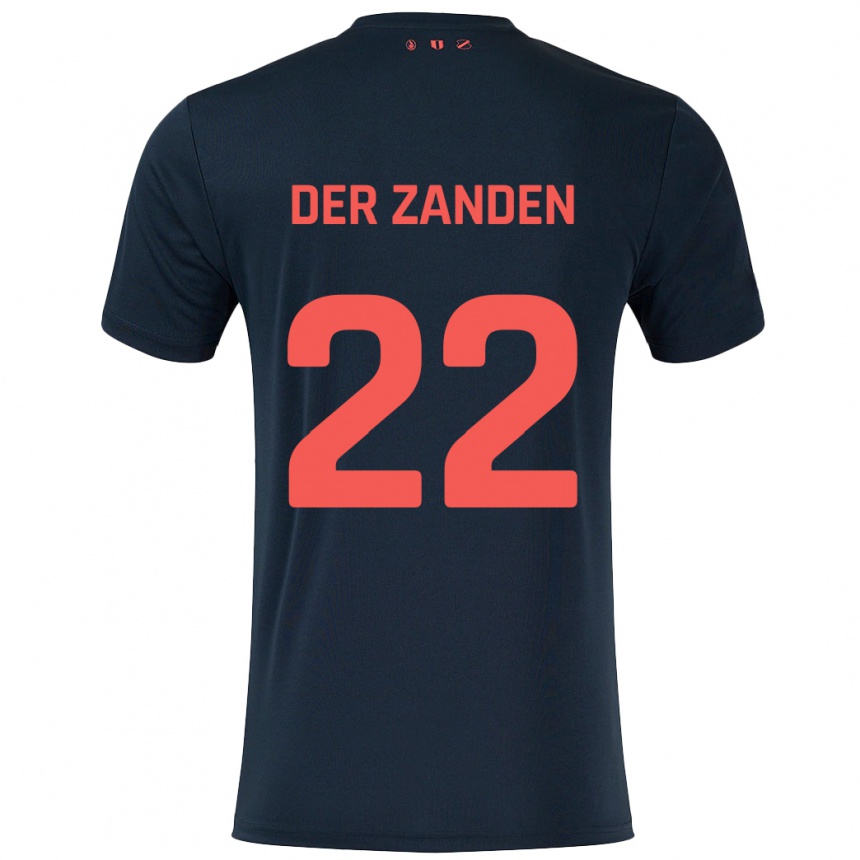 Niño Fútbol Camiseta Iise Van Der Zanden #22 Negro Rojo 2ª Equipación 2024/25 Argentina