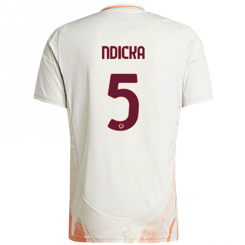 Niño Fútbol Camiseta Evan Ndicka #5 Crema Blanco Naranja 2ª Equipación 2024/25 Argentina