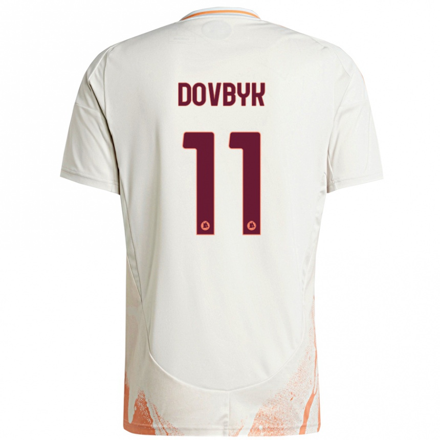 Niño Fútbol Camiseta Artem Dovbyk #11 Crema Blanco Naranja 2ª Equipación 2024/25 Argentina