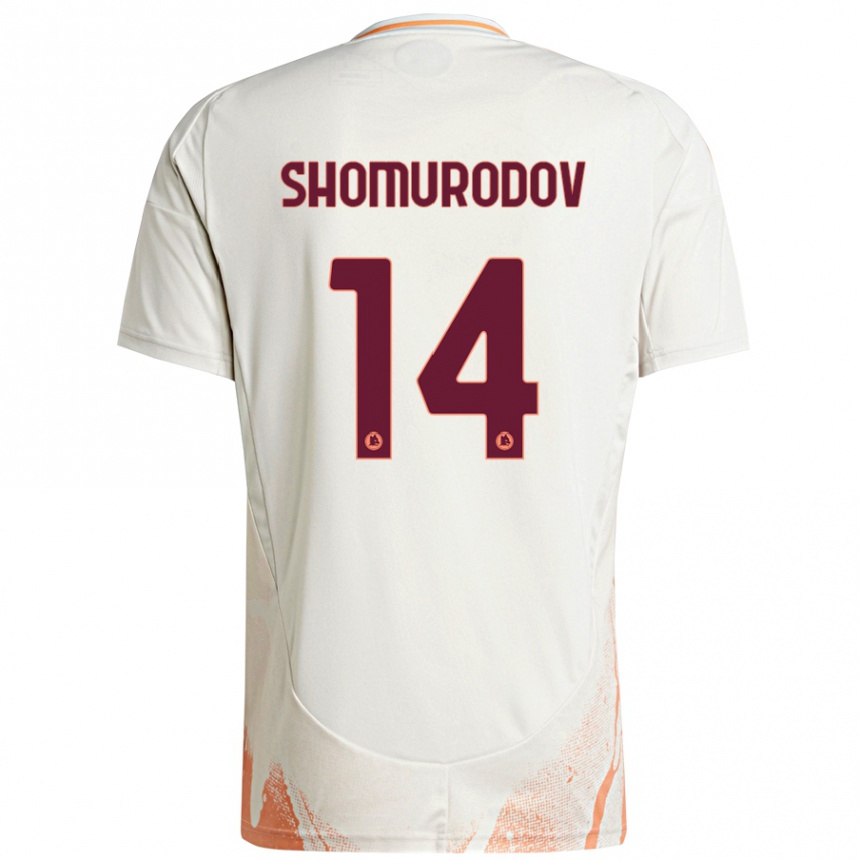 Niño Fútbol Camiseta Eldor Shomurodov #14 Crema Blanco Naranja 2ª Equipación 2024/25 Argentina