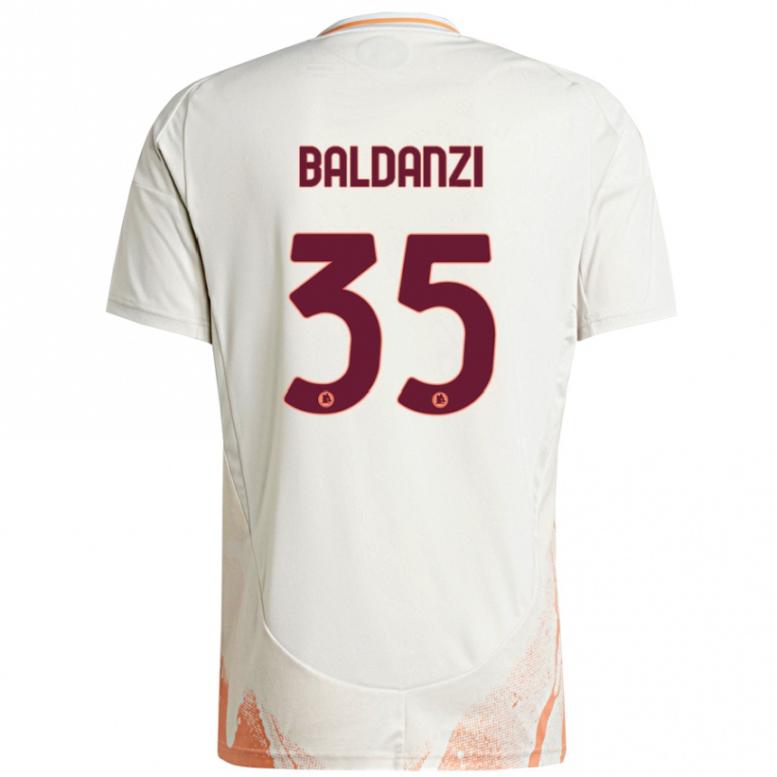 Niño Fútbol Camiseta Tommaso Baldanzi #35 Crema Blanco Naranja 2ª Equipación 2024/25 Argentina