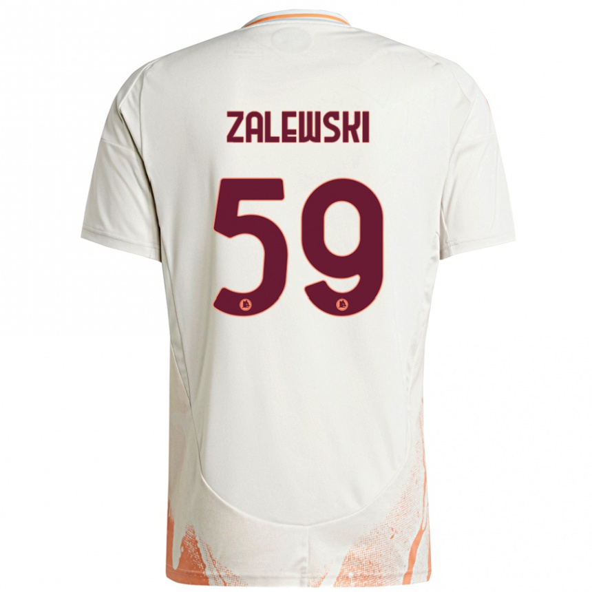 Niño Fútbol Camiseta Nicola Zalewski #59 Crema Blanco Naranja 2ª Equipación 2024/25 Argentina