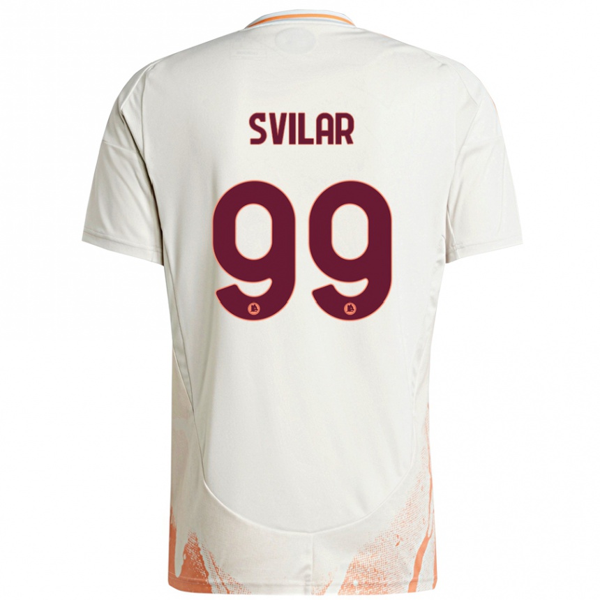 Niño Fútbol Camiseta Mile Svilar #99 Crema Blanco Naranja 2ª Equipación 2024/25 Argentina