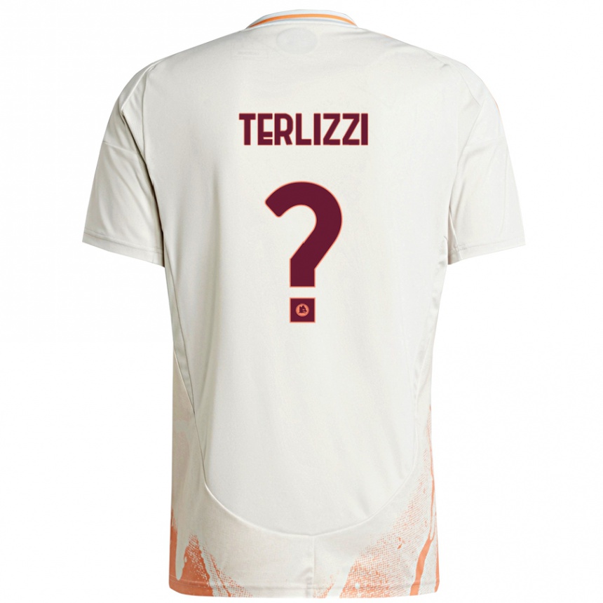 Niño Fútbol Camiseta Federico Terlizzi #0 Crema Blanco Naranja 2ª Equipación 2024/25 Argentina