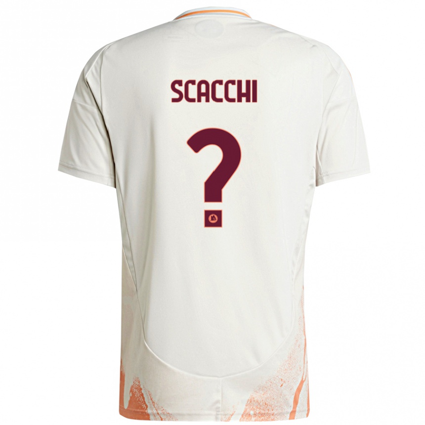 Niño Fútbol Camiseta Manuel Scacchi #0 Crema Blanco Naranja 2ª Equipación 2024/25 Argentina