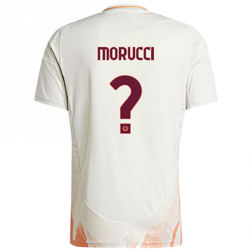 Niño Fútbol Camiseta Edoardo Morucci #0 Crema Blanco Naranja 2ª Equipación 2024/25 Argentina