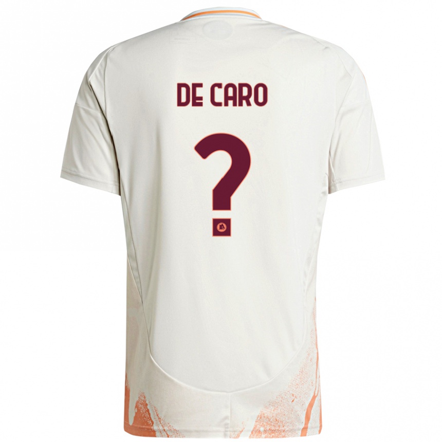 Niño Fútbol Camiseta Lorenzo De Caro #0 Crema Blanco Naranja 2ª Equipación 2024/25 Argentina