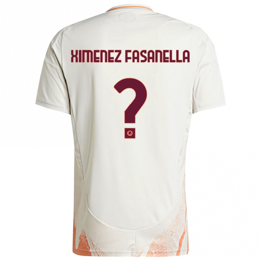 Niño Fútbol Camiseta Rafael Ximenez Fasanella #0 Crema Blanco Naranja 2ª Equipación 2024/25 Argentina