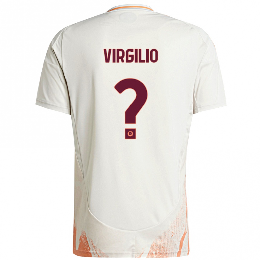 Niño Fútbol Camiseta Cristian Virgilio #0 Crema Blanco Naranja 2ª Equipación 2024/25 Argentina