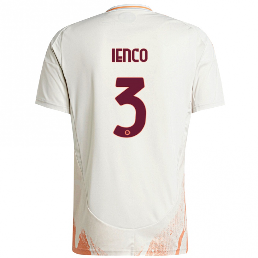 Niño Fútbol Camiseta Simone Ienco #3 Crema Blanco Naranja 2ª Equipación 2024/25 Argentina