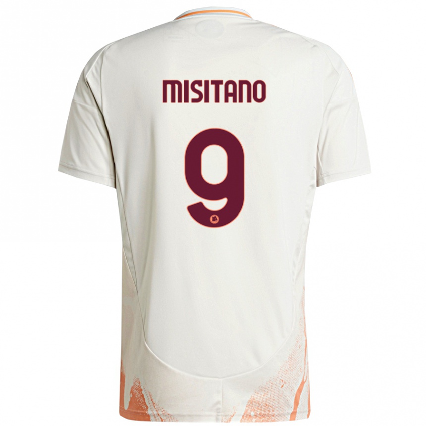 Niño Fútbol Camiseta Giulio Misitano #9 Crema Blanco Naranja 2ª Equipación 2024/25 Argentina