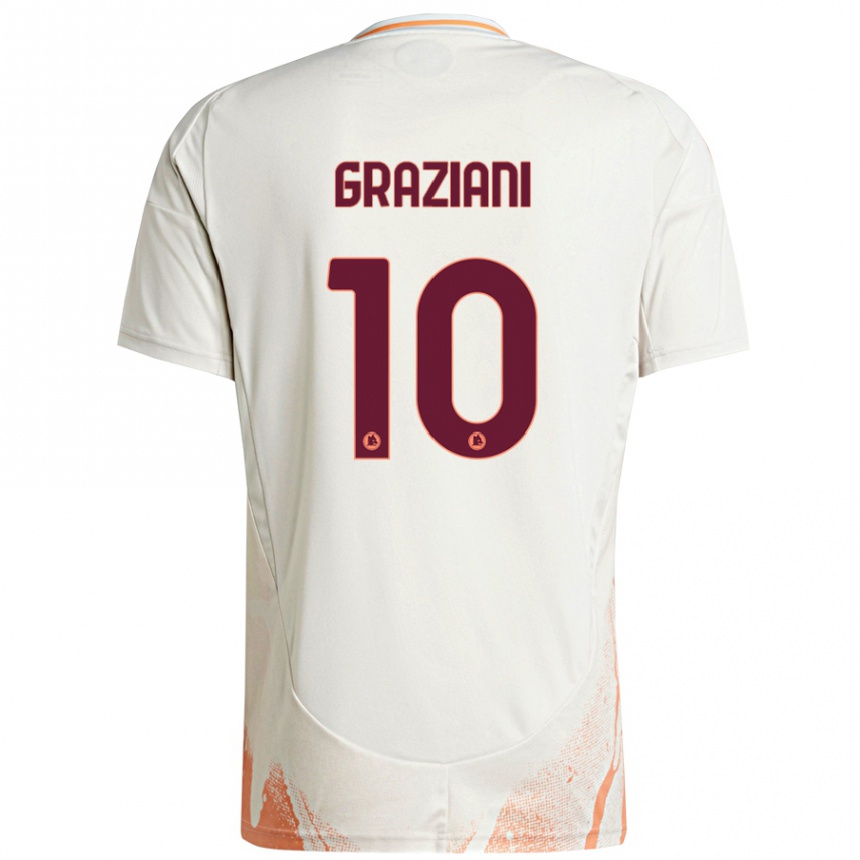 Niño Fútbol Camiseta Leonardo Graziani #10 Crema Blanco Naranja 2ª Equipación 2024/25 Argentina