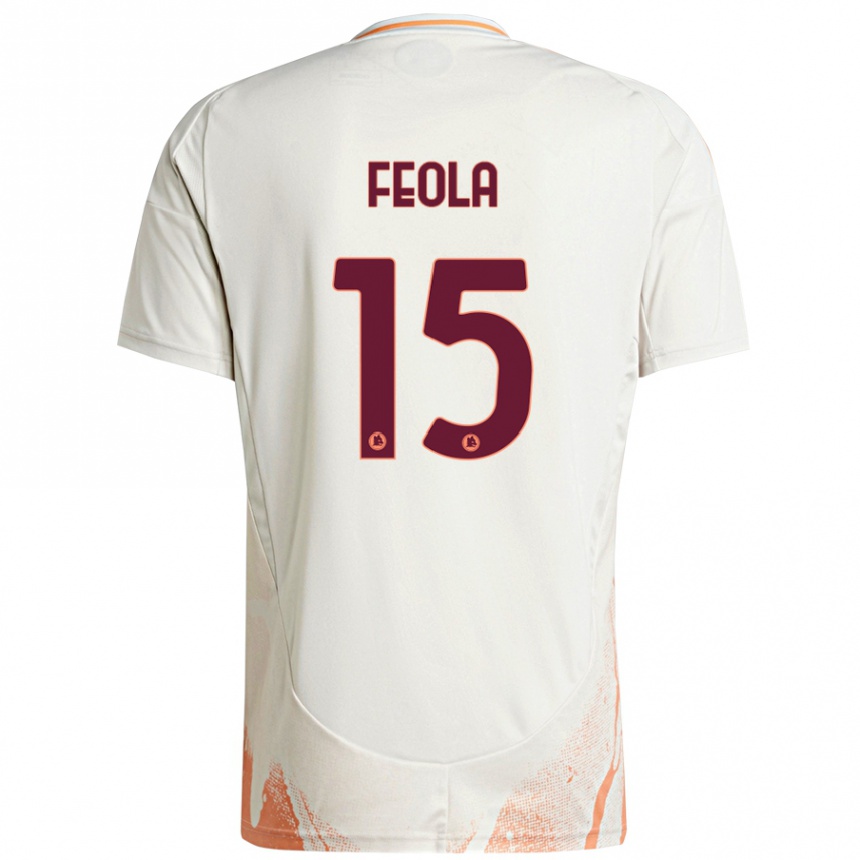 Niño Fútbol Camiseta William Feola #15 Crema Blanco Naranja 2ª Equipación 2024/25 Argentina