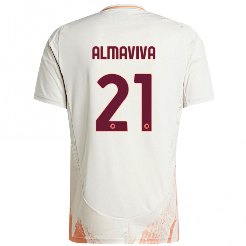 Niño Fútbol Camiseta Mattia Almaviva #21 Crema Blanco Naranja 2ª Equipación 2024/25 Argentina