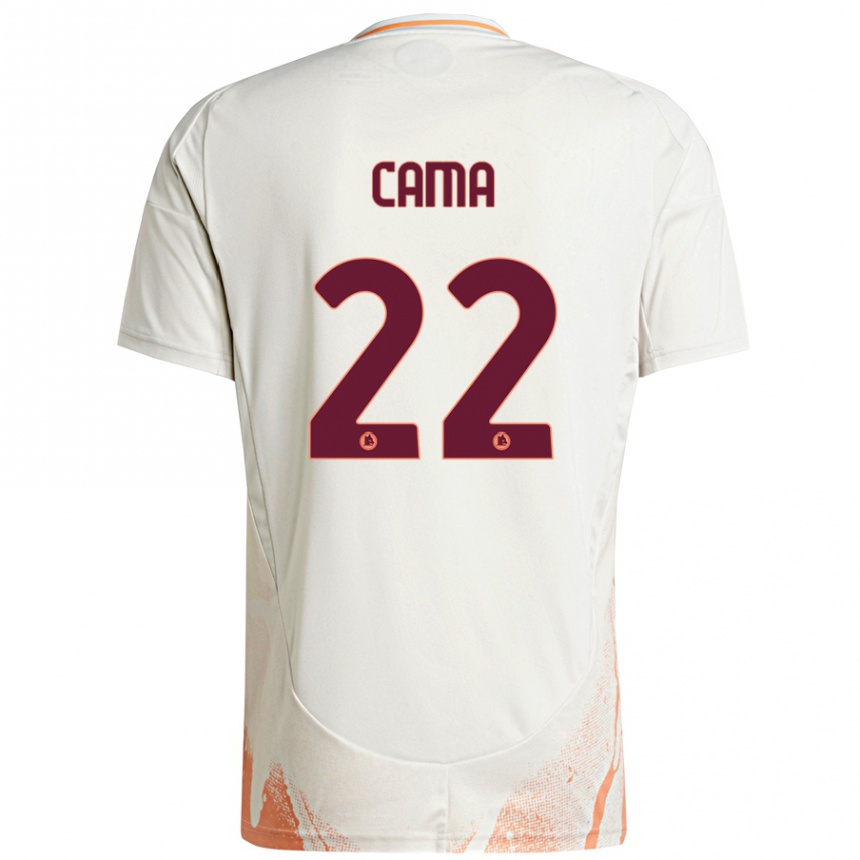 Niño Fútbol Camiseta Cristian Cama #22 Crema Blanco Naranja 2ª Equipación 2024/25 Argentina