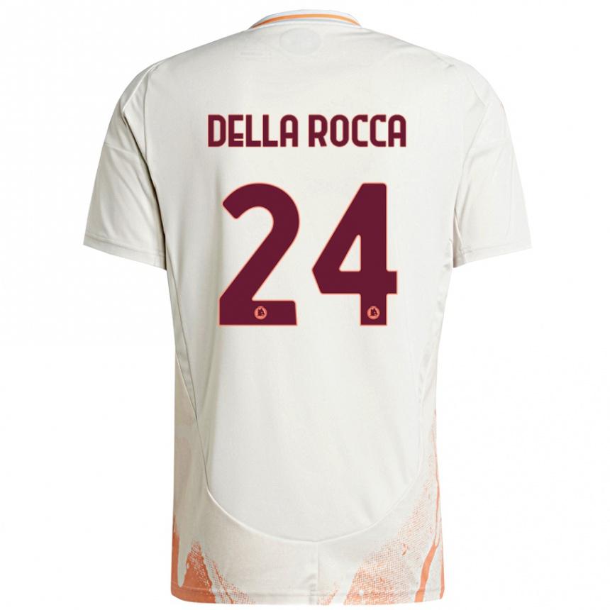 Niño Fútbol Camiseta Mattia Della Rocca #24 Crema Blanco Naranja 2ª Equipación 2024/25 Argentina